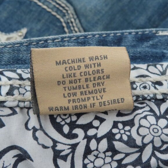 Studio 5 Skinny Bootcut Womens 28x33 Rhinestone Studded Embroidered Denim Jeans - Picture 13 of 15